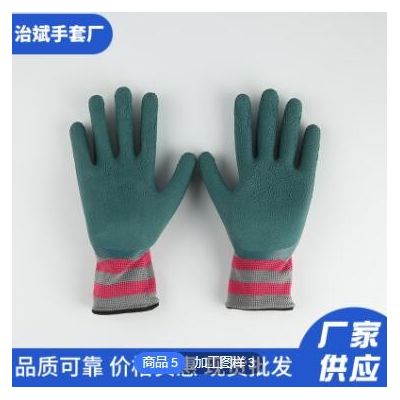 厂家供应劳保手套 塑胶带胶浸胶乳胶手套 劳动工地防滑防护手套图3