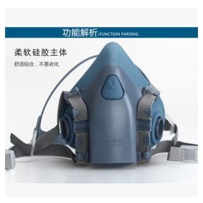 耐斯安8502头戴式防尘半面具 橡胶防尘防雾霾面罩 KN95防护口罩图2