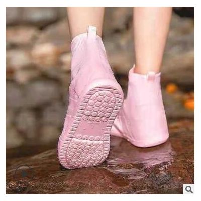 尚雨防水防雨硅胶雨鞋套加厚防滑耐磨男女儿童雨靴TPE双层加厚底图2
