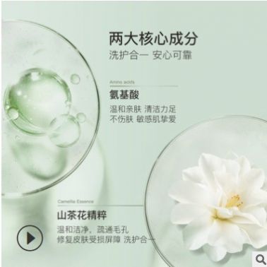 FiGi菲即山茶花氨基酸洁面乳深层洁净清爽控油温和补水保湿洗面奶