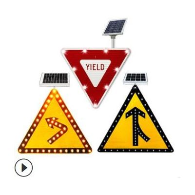 人行横道led标识牌 自发光太阳能交通安全标识 蓝色点阵led标识牌图3
