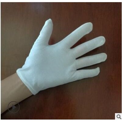 纯棉手套白色礼仪手套男女表演作业手套全棉布弹力电子吸汗白手套