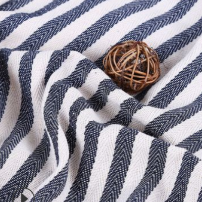 厂家直供条纹布料色织帆布面料棉麻布家纺箱包鞋材抱枕沙发布图2