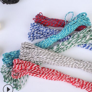 供应 君越棉绳双色棉线球粽子线吊牌绳DIY手工包装绳子彩色