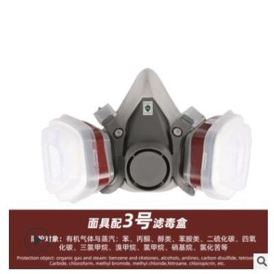 6200防毒半面罩防尘毒防化工喷漆装修 可更换滤毒盒 KN95滤棉图3