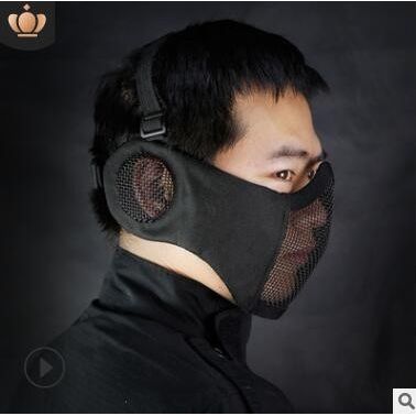 WoSporT厂家直销 战地荣耀护耳版面具 户外骑行透气钢丝战术面具