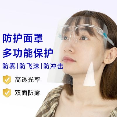 厨房餐厅眼镜架款可调节现货一次性透明防雾 防护面罩图2