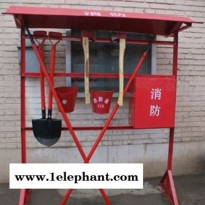 淮海单双排消防架 可配有消防斧、消防锹、消防钩 消防桶 水带箱 消防架图2