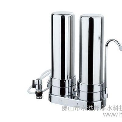 不锈钢双级座式净水器 pp棉网碳厨房过滤器图3