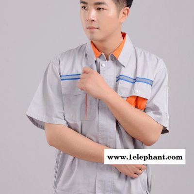 夏季工作服 短袖套装 工程服 机修工厂车间工装制服 劳保工作图3