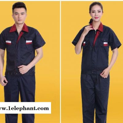 天惠服饰 专业定制 工装 加LOGO工作服短袖套装 男 夏装 工程服 汽修服 维修服 半袖劳保工服图2