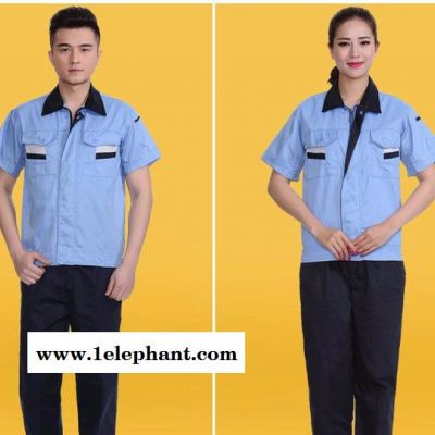 天惠服饰 专业定制 工装 加LOGO工作服短袖套装 男 夏装 工程服 汽修服 维修服 半袖劳保工服图3