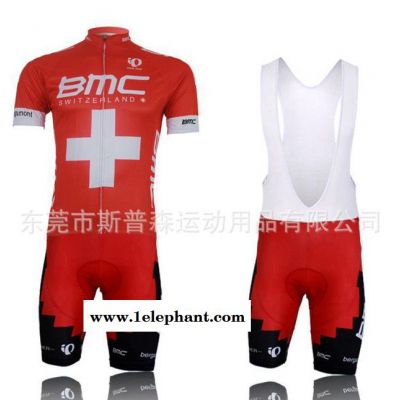 2014BMC自行车服 背带短袖套装 吸湿排汗 生产 车队版