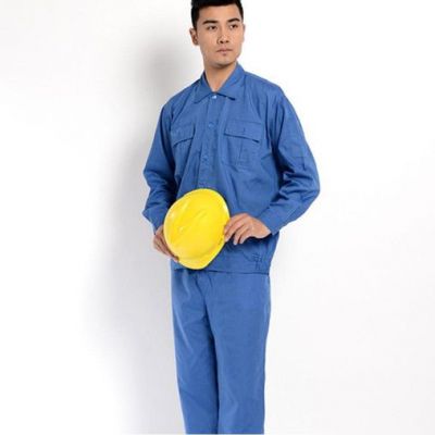 定做工作服厂服 春秋款涤棉细斜纹长袖套装 劳保服厂服图3