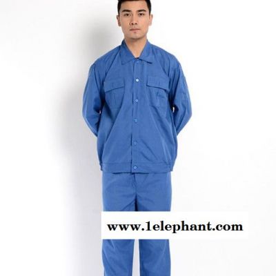 定做工作服厂服 春秋款涤棉细斜纹长袖套装 劳保服厂服图2