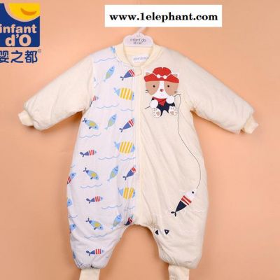 婴之都分腿式儿童秋冬加厚睡袋婴儿纯棉连体衣宝宝爬爬服防踢被直销图3