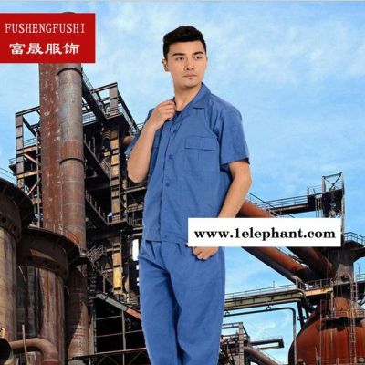 工作服定做夏季涤棉短袖套装劳保工装制服 汽修工作服 工厂厂服图3