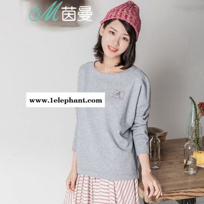 茵曼 2016秋装文艺长袖套头卫衣外套圆领衫图3