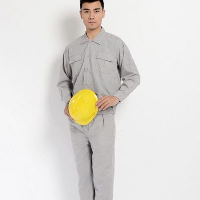 现货劳保服工作服定做 春款水洗棉长袖套装 车间厂服 汽修服图2