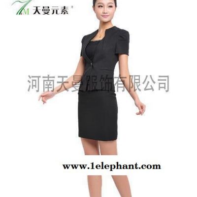 女职业装夏装定制 春夏款 短袖套裙 面试工作服 职业装定做图3