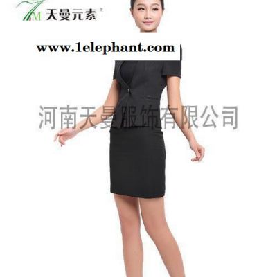 女职业装夏装定制 春夏款 短袖套裙 面试工作服 职业装定做图2