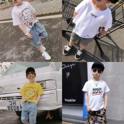 山东菏泽夏季童装套装批发地摊热卖童装2019夏季儿童半袖套装**时尚韩版破洞童装套装批发图4