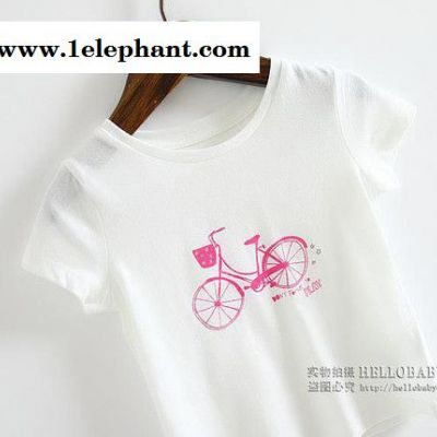 2015夏季新品女童短袖套头衬衫套装图2