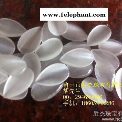 供应胜杰珠宝多尺寸颜色水滴形猫眼石戒面素面加工订做图2