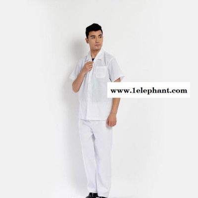 夏季的确良医护制服 护工食品厂服 工作服短袖套装男女通款图2