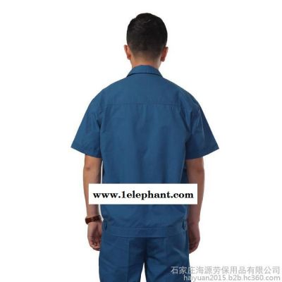 海源 涤棉工作服劳保服装男女款夏季上班工装制服短半袖套装DM910图5