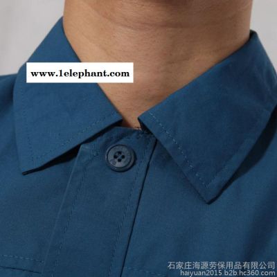 海源 涤棉工作服劳保服装男女款夏季上班工装制服短半袖套装DM910图4