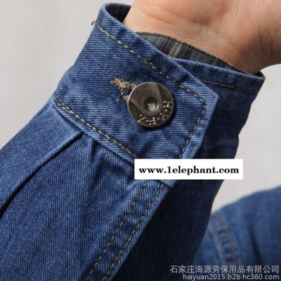 海源 四代水洗牛仔工作服装男女款劳保服饰春秋冬长袖套图5