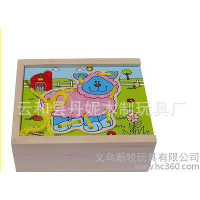**  穿线盒 小农场动物穿线盒  动物穿线串线木制玩具图3