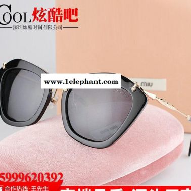 2017时尚复古猫眼眼镜 李湘同款偏光太阳眼镜 大框女款墨镜