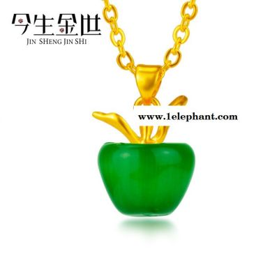 猫眼石加金树叶小苹果吊坠 礼品工艺品 生日礼物活动小商品图3