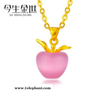 猫眼石加金树叶小苹果吊坠 礼品工艺品 生日礼物活动小商品图4