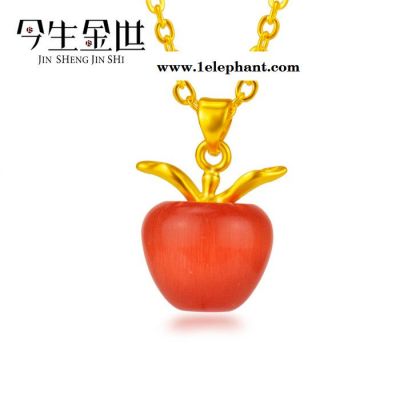 猫眼石加金树叶小苹果吊坠 礼品工艺品 生日礼物活动小商品图5