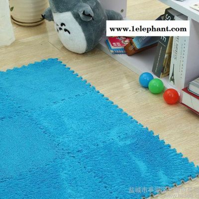 蓝色泡沫地垫绒面拼接垫子儿童居家客厅卧室地毯冬季防滑垫