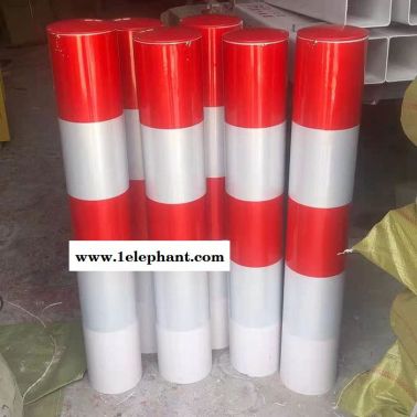 PVC警示桩 玻璃钢道口警示桩@反光防护柱@红白道口警示桩