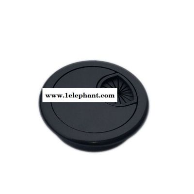 黑色圆形塑料办公会议电脑桌面穿线盒走线盒过线盒线孔盖板 线孔盖图3