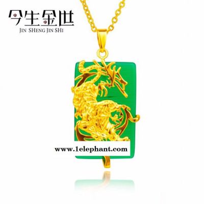金镶玉饰品批发 登山虎造型吊坠 黑曜石绿翡翠白猫眼三色可选图4