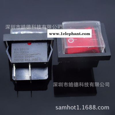 皓德专业供应KCD4船型开关猫眼/椭圆开关/4脚带灯船型开关/二三档翘板开关图2