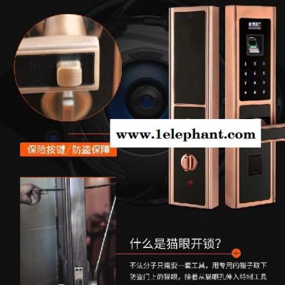 皇丰机电分离智能锁、指纹锁密码锁刷卡锁安全门木门防盗门酒店锁、桑拿锁智能家居防猫眼图4