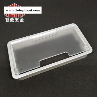 长方形塑料办公会议电脑桌面双开透明走线孔穿线盒过线盒线孔盖 线孔盖图6