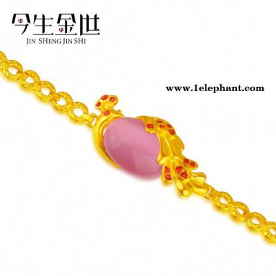 黄铜真空镀金 猫眼石孔雀造型精巧手表链 女士手链独特造型**图3