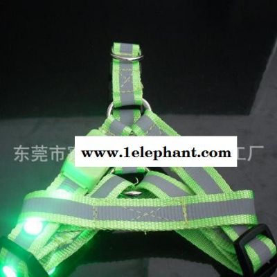 CE环保LED发光宠物带 发光尼龙胸背带 猫眼单开关胸背带图3