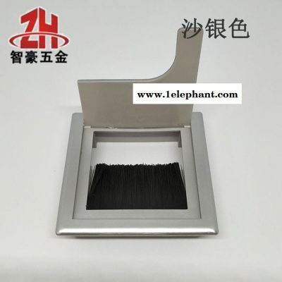 沙银灰方型80*80塑料办公会议电脑桌面穿线盒走线盒过线盒线孔盖板 线孔盖图5