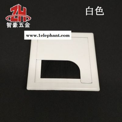 沙银灰方型80*80塑料办公会议电脑桌面穿线盒走线盒过线盒线孔盖板 线孔盖图3