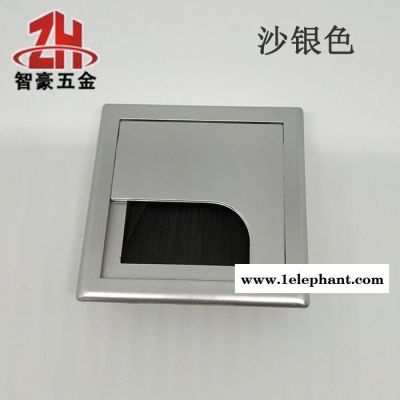 沙银灰方型80*80塑料办公会议电脑桌面穿线盒走线盒过线盒线孔盖板 线孔盖图6