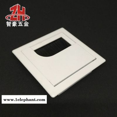 沙银灰方型80*80塑料办公会议电脑桌面穿线盒走线盒过线盒线孔盖板 线孔盖图7